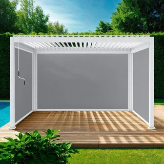 Pérgola bioclimática aluminio 4x3m Triomphe con estores laterales