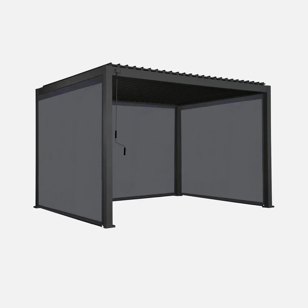 Pergola bioclimatique aluminium 4x3m Triomphe avec stores latéraux