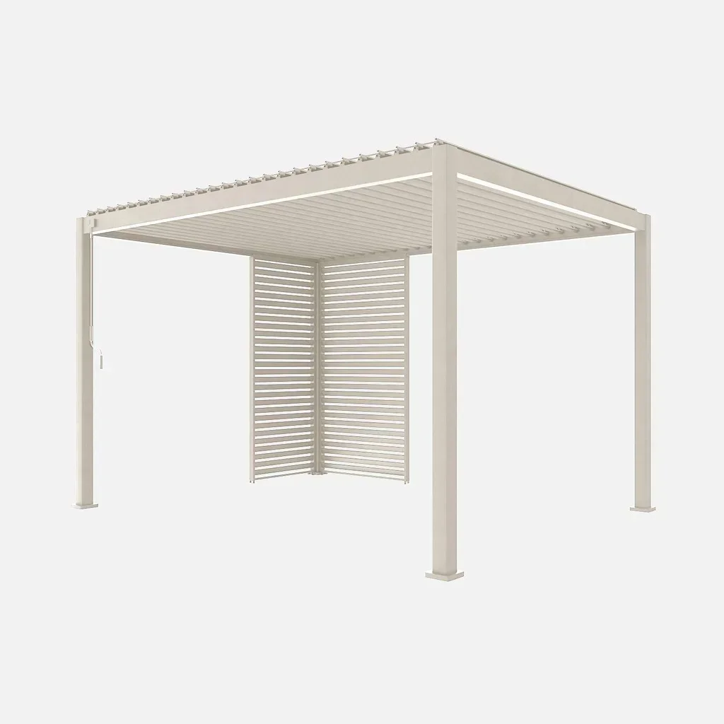 Pergola bioclimatique aluminium 4x3m Triomphe persiennes orientables 100cm 130cm