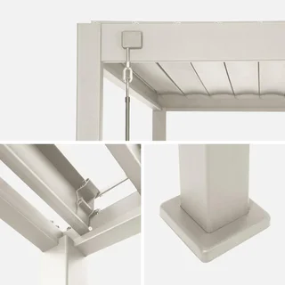 Pergola bioclimatique aluminium 4x3m Triomphe persiennes orientables 100cm 130cm