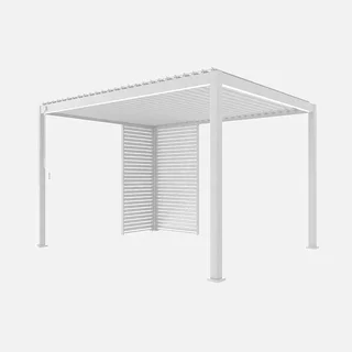 Pergola bioclimatique aluminium 4x3m Triomphe avec persiennes orientables 100cm et 130cm