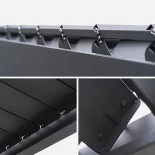 Pérgola bioclimática aluminio 4x3m Triomphe con toldo vertical 3m