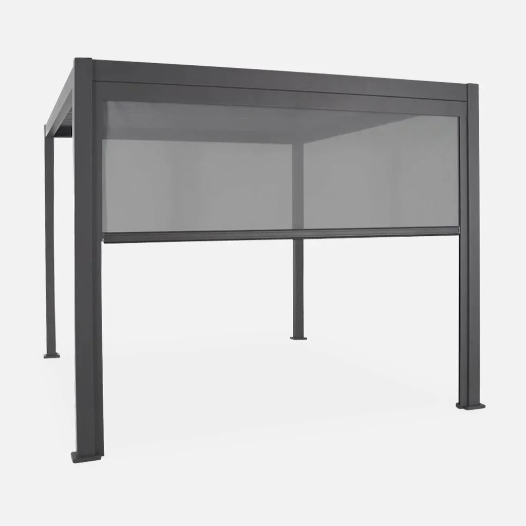 Pergola bioclimatique aluminium 4x3m Triomphe avec store vertical 3m