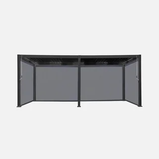 Pergola bioclimatique aluminium 6x3m avec 4 stores latéraux