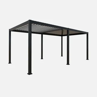 Pergola bioclimatique aluminium 6x3m avec 4 stores latéraux