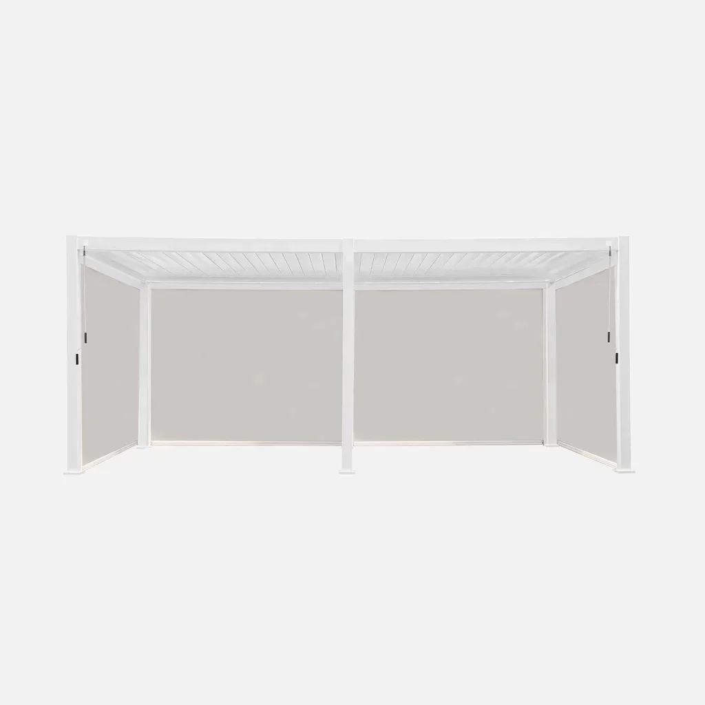 Pergola bioclimatique aluminium 6x3m avec stores latéraux pour jardin