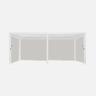 Pergola bioclimatique aluminium 6x3m avec stores latéraux pour jardin