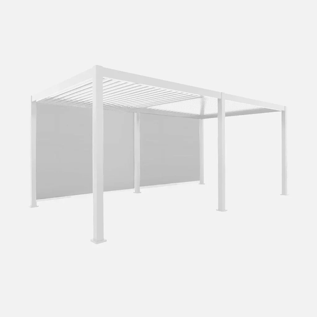 Pérgola Bioclimática Alumínio 6x3m Triomphe com Duplo Toldo Lateral - Gazebo Pérgola Jardim Terraço