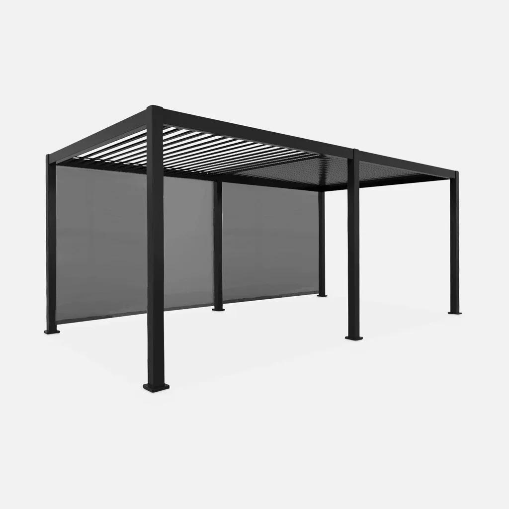 Pérgola bioclimática de alumínio 6x3m Triomphe com duplo toldo lateral