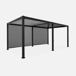 Pérgola bioclimática de alumínio 6x3m Triomphe com duplo toldo lateral