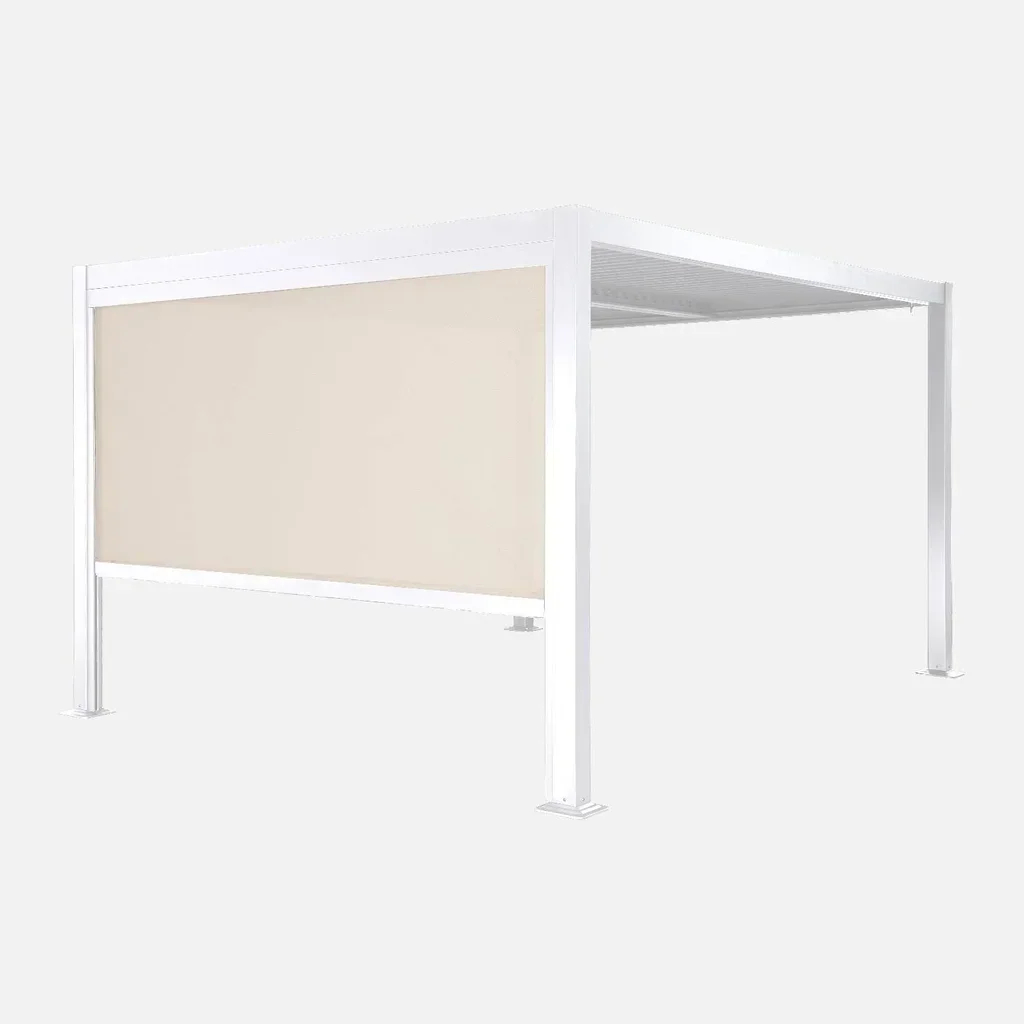 Pergola bioclimatique aluminium 3x3m avec store et lames orientables Palace