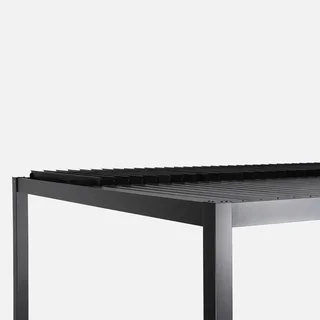 Pergola bioclimatique aluminium acier 3x3m avec store 3m Palace - jardin terrasse ombre soleil