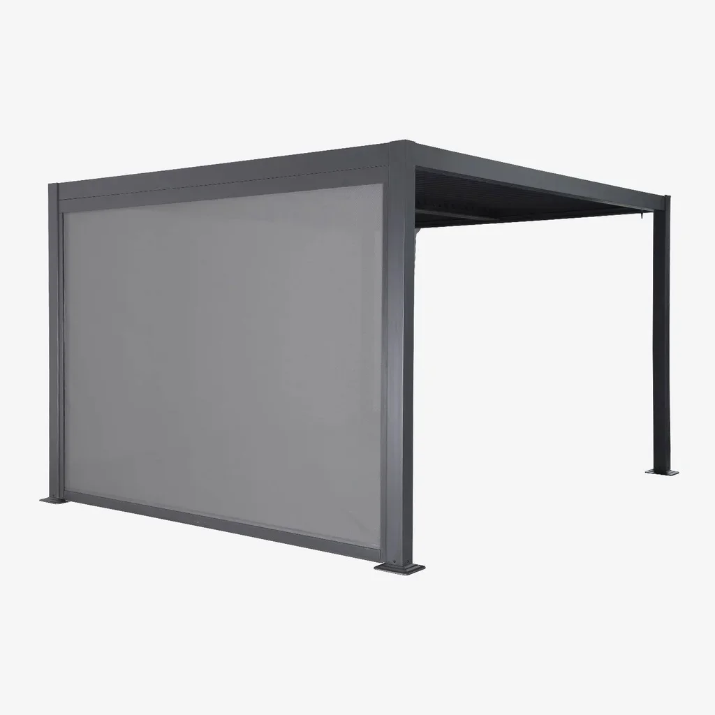 Pergola bioclimatique 3x3m aluminium acier avec store latéral Palace
