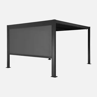 Pergola bioclimatique aluminium acier 3x3m avec store 3m Palace - jardin terrasse ombre soleil