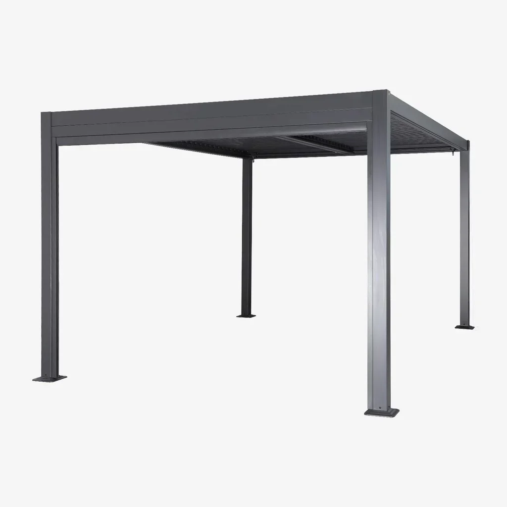 Pergola bioclimatique 3x3m aluminium acier avec store latéral Palace