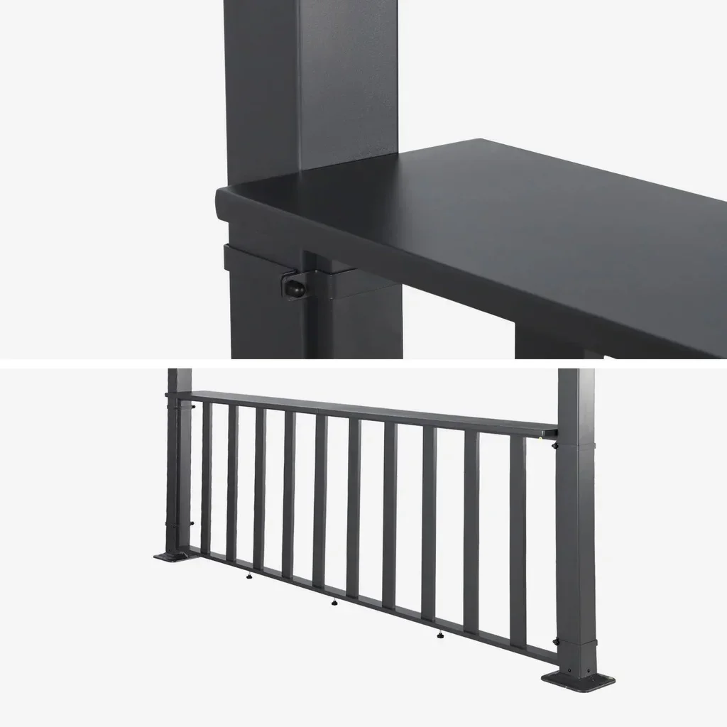 Pergola bioclimatique aluminium 4x3m avec bar intégré Palace anthracite