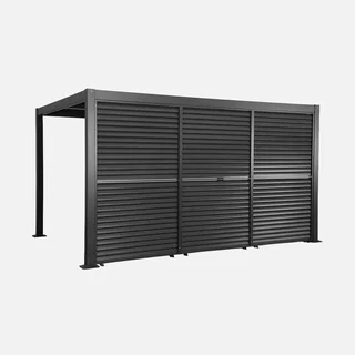 Pergola bioclimatique aluminium 4x3m lames orientables modèle Palace anthracite