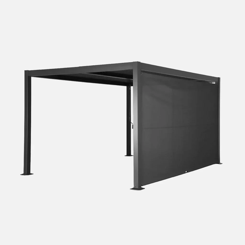 Pergola bioclimatique aluminium 4x3m avec auvent 4m Palace - structure moderne jardin