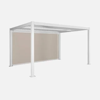 Bioclimatic aluminium pergola 4x3m with side awning Palace - adjustable louvres and integrated drainage