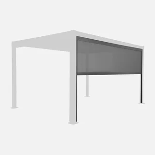 4x3m Aluminum Bioclimatic Pergola Palace with Side Awning and Adjustable Louvers