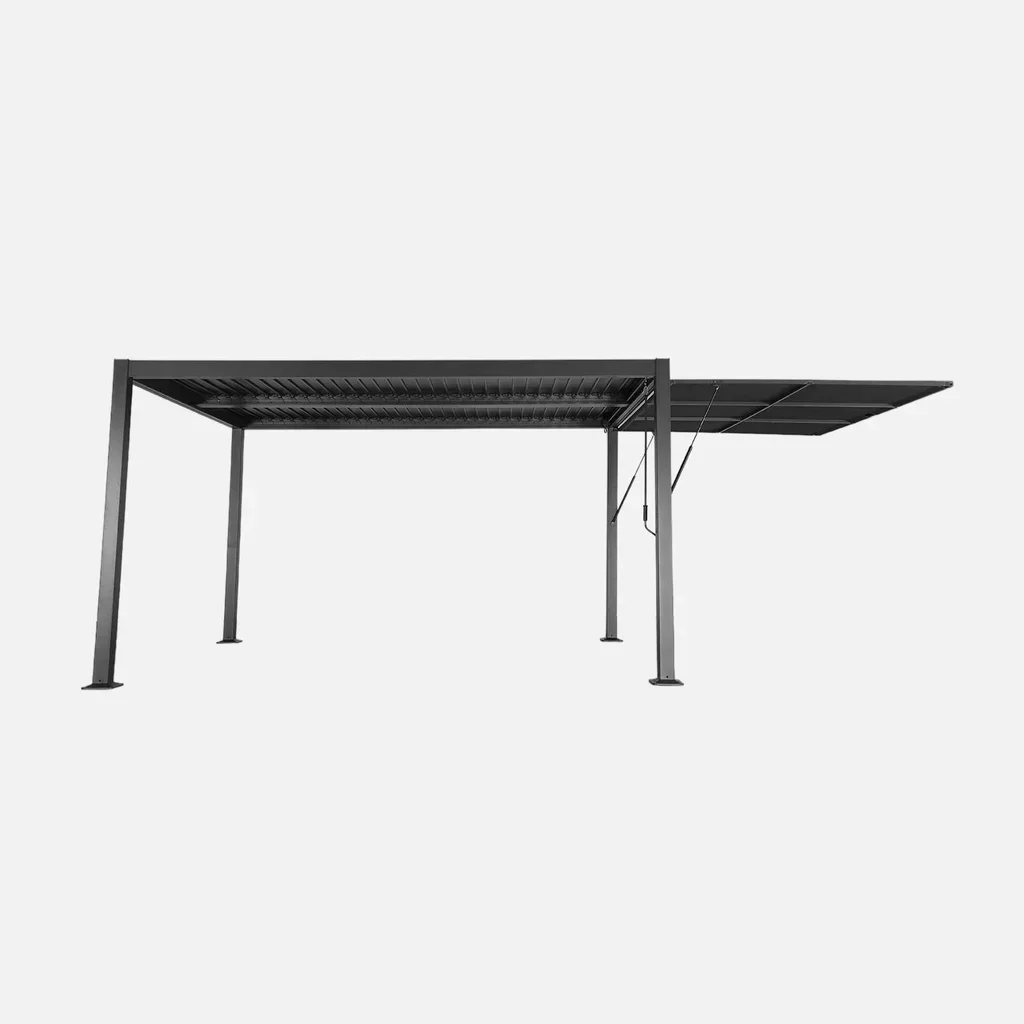 Pergola bioclimatique aluminium 4x3m avec store banne 3m Palace - structure extérieure jardin
