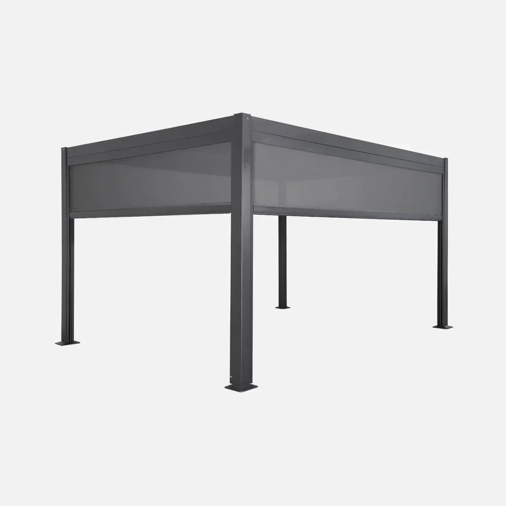 Pergola bioclimatique aluminium acier 4x3m avec stores Palace jardin terrasse