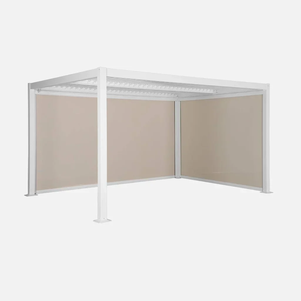 Pergola bioclimatique aluminium acier 4x3m Palace avec stores verticaux