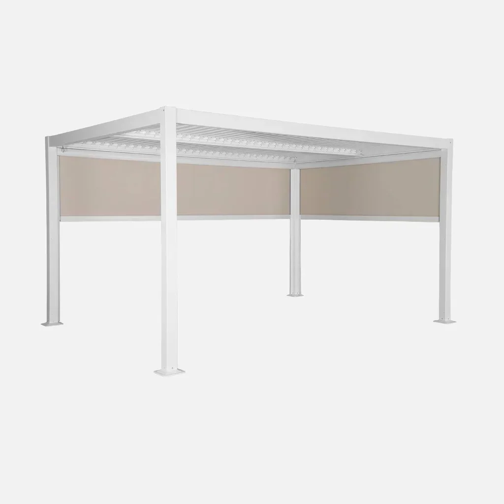 Pergola bioclimatique aluminium acier 4x3m Palace avec stores verticaux