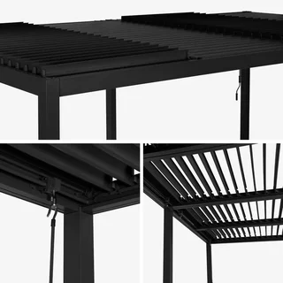 Pergola bioclimatique aluminium 6x3m Palace avec 2 stores et lames orientables pour jardin