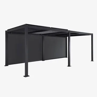 Pergola bioclimatique aluminium 6x3m Palace avec 2 stores et lames orientables pour jardin
