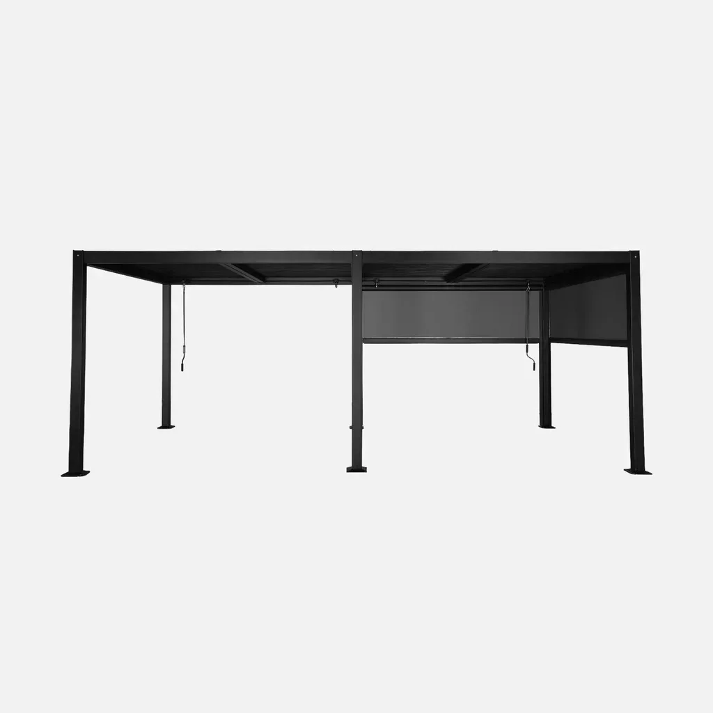 Pergola bioclimatique aluminium 6x3m Palace avec stores latéraux textilène pour jardin et terrasse