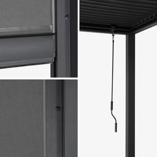 Pergola bioclimatique aluminium 6x3m Palace avec 2 stores et lames orientables pour jardin