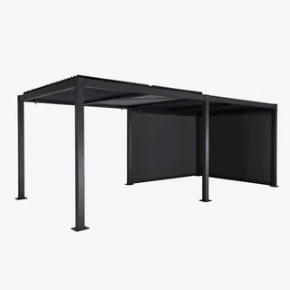 Pergola bioclimatique aluminium 6x3m Palace avec 2 stores et lames orientables pour jardin