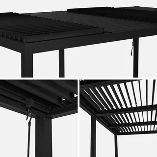 Pergola bioclimatique aluminium 6x3m Palace avec stores latéraux textilène pour jardin et terrasse