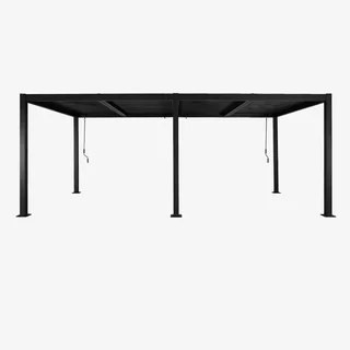 Pergola bioclimatique aluminium 6x3m Palace avec 2 stores et lames orientables pour jardin