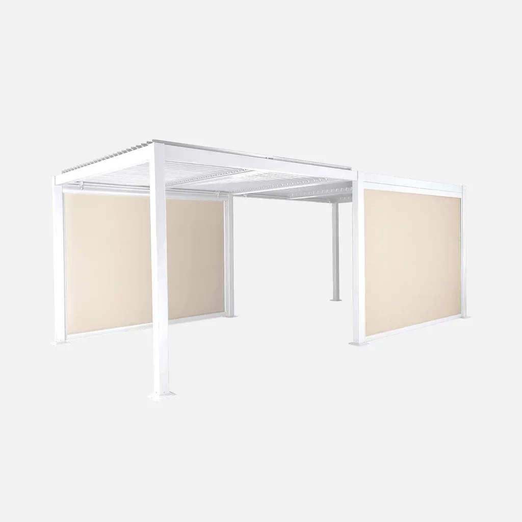 Pergola bioclimatique aluminium 6x3m avec stores latéraux - modèle Palace pour jardin et terrasse
