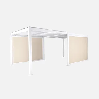 Pergola bioclimatique aluminium 6x3m avec stores latéraux - modèle Palace pour jardin et terrasse