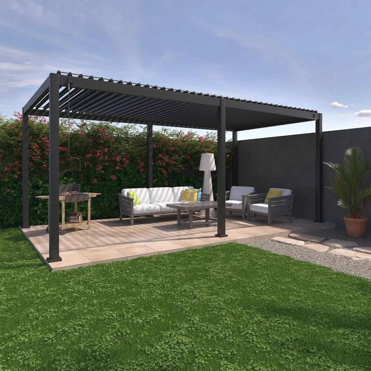 Pergola bioclimatique aluminium 6x3m Triomphe lames orientables jardin terrasse