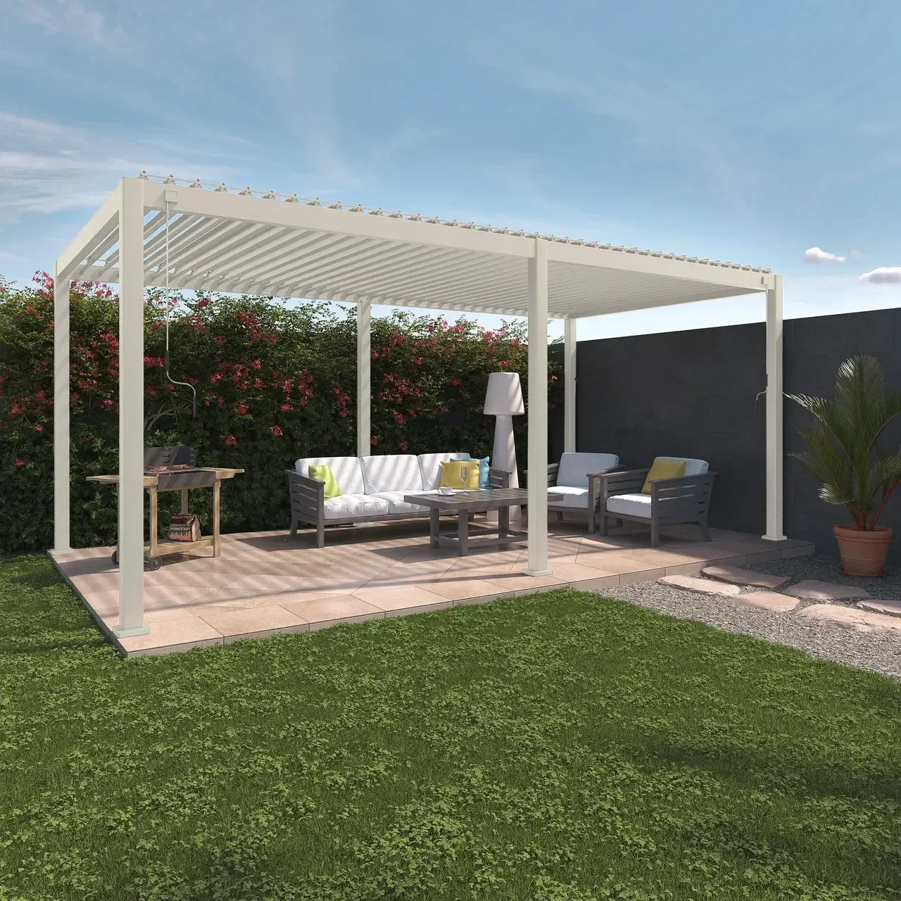 Pergola bioclimatique aluminium 6x3m lames orientables Triomphe jardin terrasse