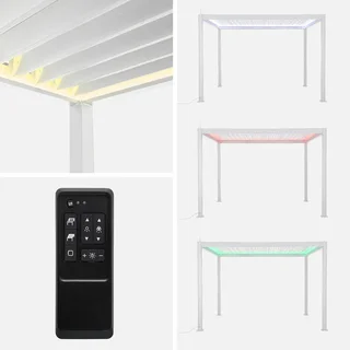Pergola Bioclimatica Alluminio Motorizzata 4x3m LED Triomphe Antracite Lame Orientabili