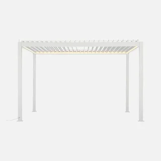 Pergola Bioclimatica Alluminio Motorizzata 4x3m LED Triomphe Antracite Lame Orientabili