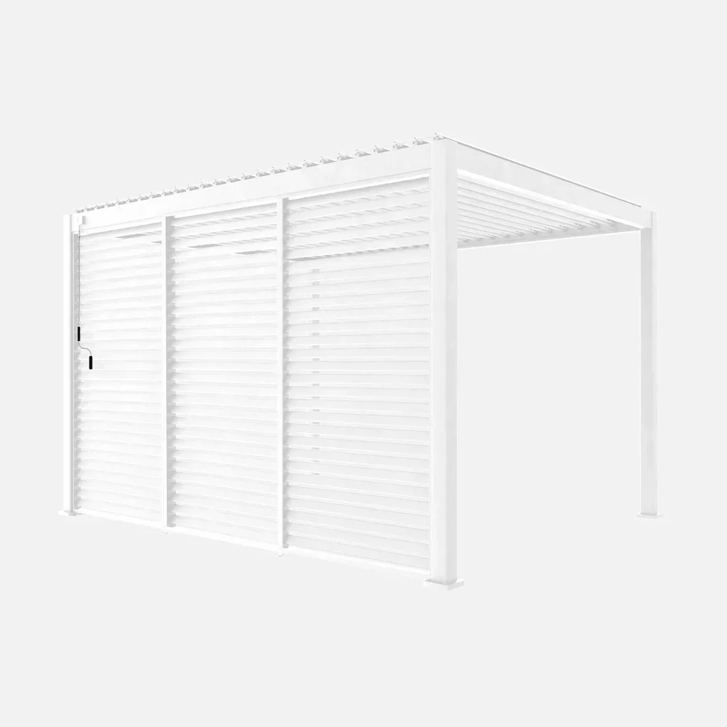 Pergola bioclimatica alluminio Triomphe 4x3m antracite con 3 persiane 130cm