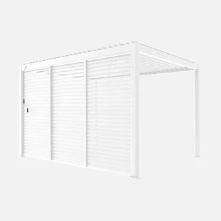 Pergola bioclimatica alluminio Triomphe 4x3m antracite con 3 persiane 130cm