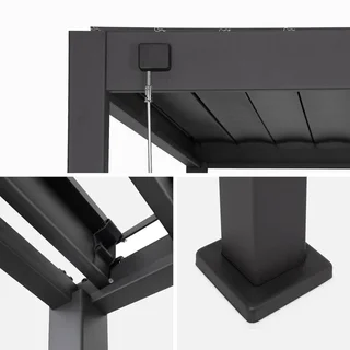 Pergola bioclimatica in alluminio Triomphe 4x3m con 3 lamelle orientabili 130 cm