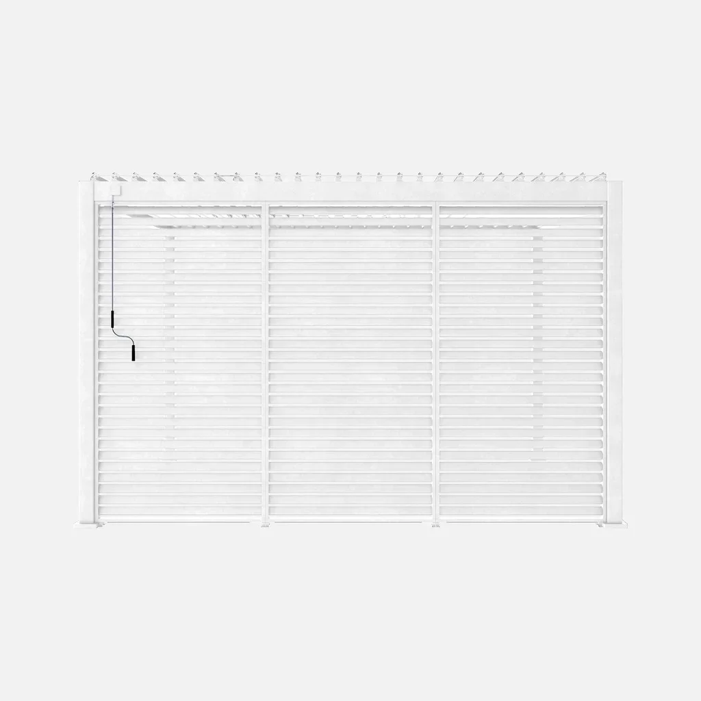 Pergola bioclimatica alluminio Triomphe 4x3m antracite con 3 persiane 130cm