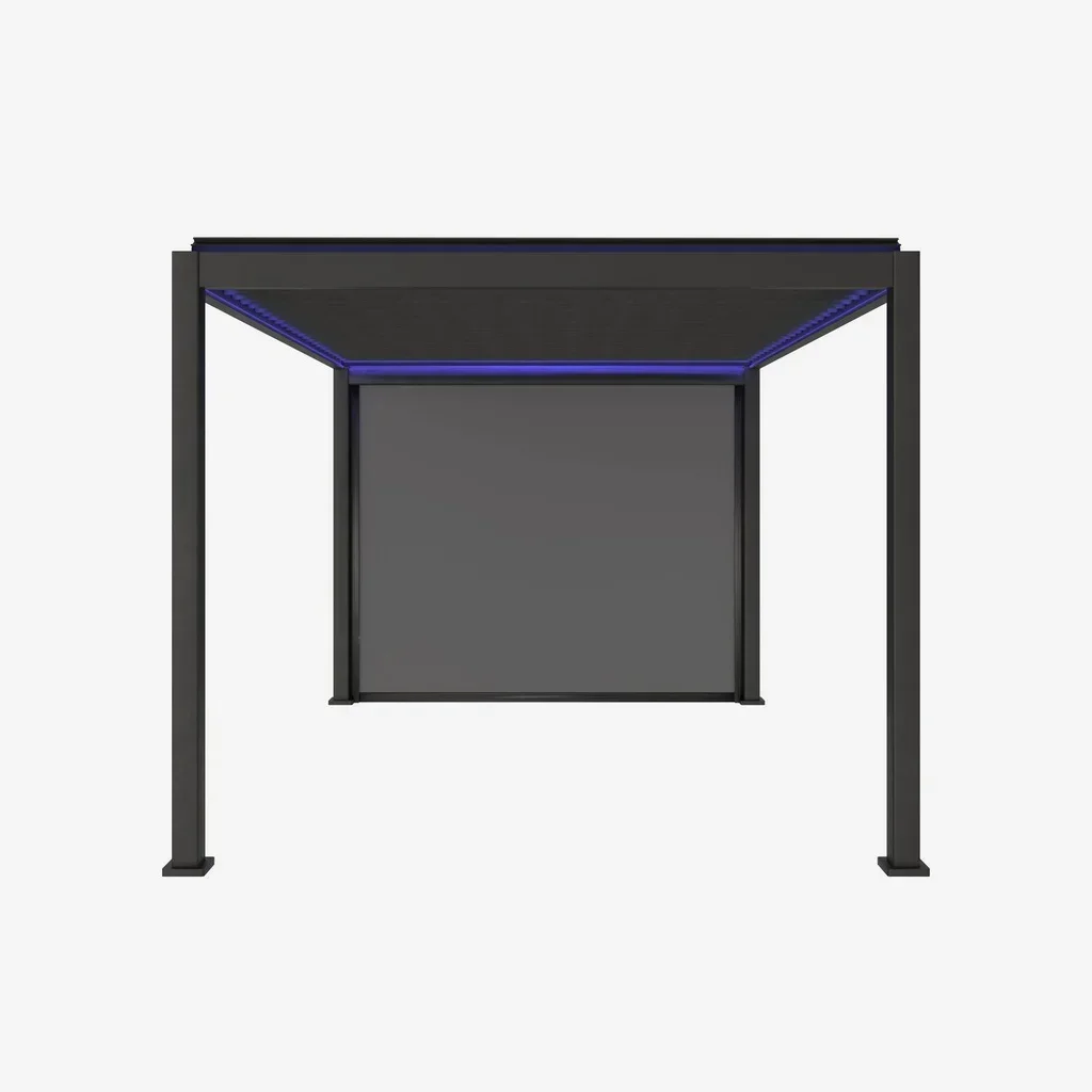Pergola bioclimatique motorisée aluminium 4x3m LED store Triomphe