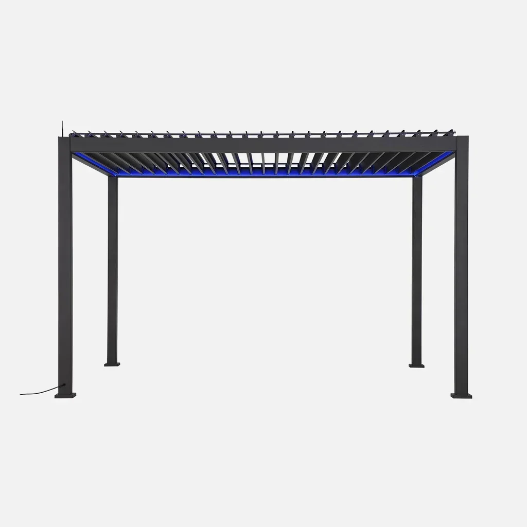 Pergola bioclimatique 4x3m aluminium motorisée LED stores Triomphe