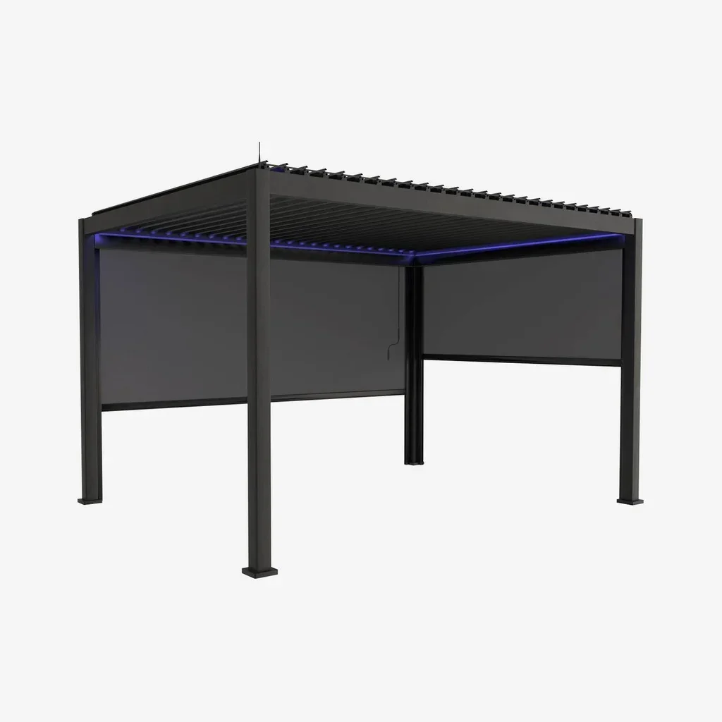 Pergola bioclimatique 4x3m aluminium motorisée LED stores Triomphe