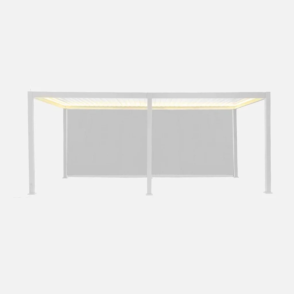 Pérgola bioclimática motorizada alumínio 6x3m LED duplo toldo Triomphe