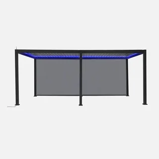 Pérgola bioclimática motorizada alumínio 6x3m Triomphe LED com estores laterais